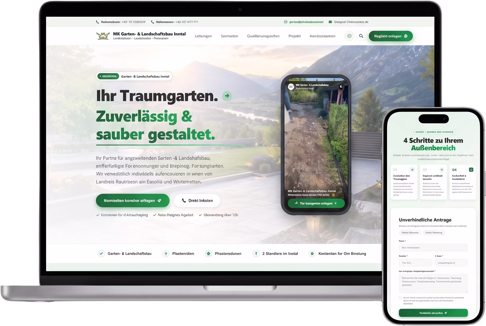 MK Inntal Service Website und Smartphone Mockup – innDigital