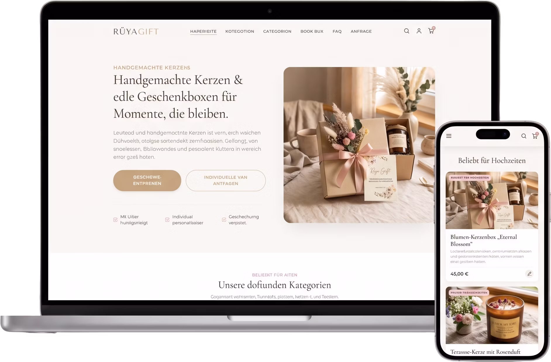 Rüyagift E-Commerce Onlineshop Mockup – innDigital